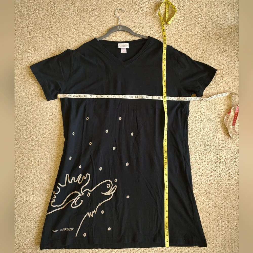 Marushka Handprints Moose Lick Bar Harbor Dress Cotton Black Size L/XL - Picture 5 of 8